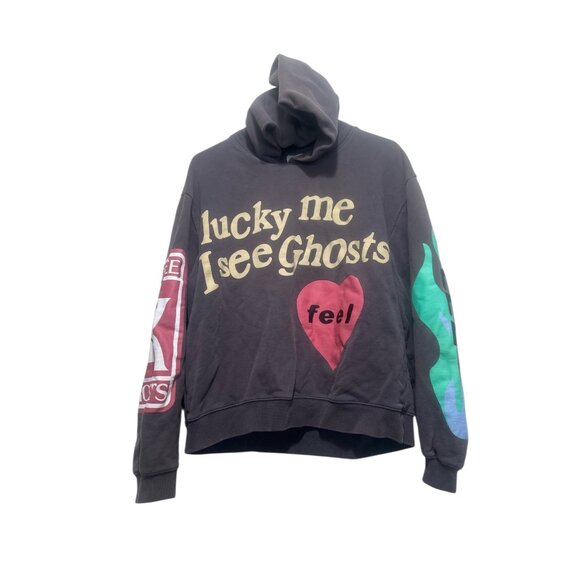 Lucky Me I See Ghosts Hoodie Kanye West x Kid Cudi Camp Flow Gnaw Medium Black - Picture 9 of 10